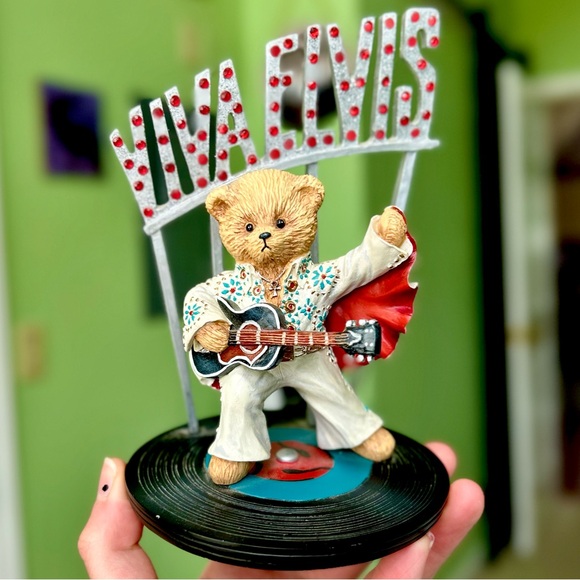 Viva Elvis Bear Rockstar Elvis Presley Collectible Teddy Bear Figurine Art - Picture 1 of 8